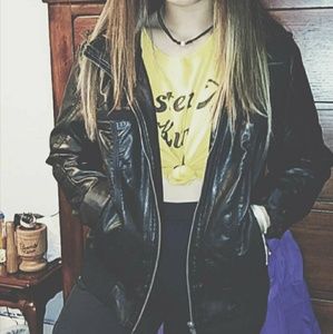 Black leather jacket